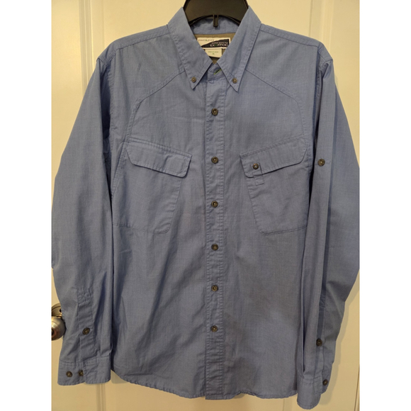 ExOfficio Bugs Away Insect Shield Men's Blue Long Sleeve Shirt - Size Medium EUC - Picture 1 of 7